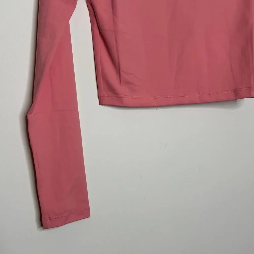 Susana Monaco Long Sleeves Stretch Crop Top Lotus NWT Size XS